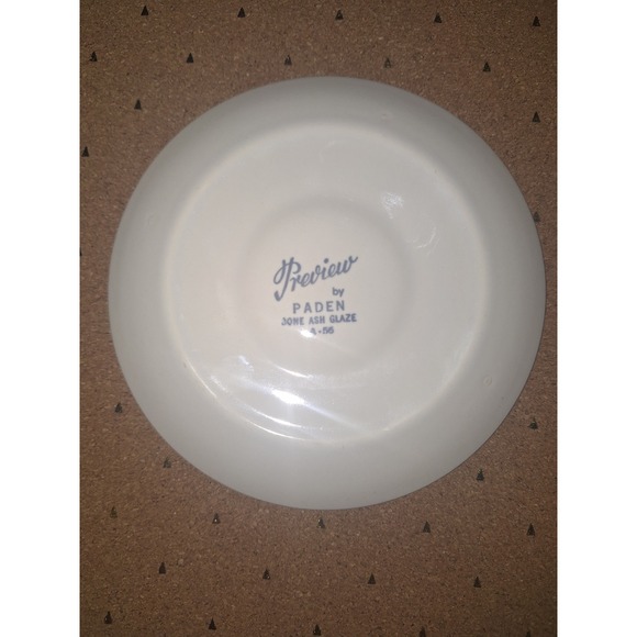 Preview by Paden Mid Century Modern 1950s Atomic Calligraphy Pattern 6in. Plate - Picture 2 of 3